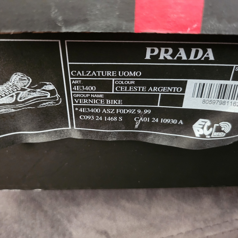 Prada Men's Sneakers in Sky Blue and Gray - Picture 9 of 10